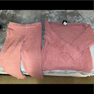 Fashion nova 2x cozy off shoulder matching set in pink nwt